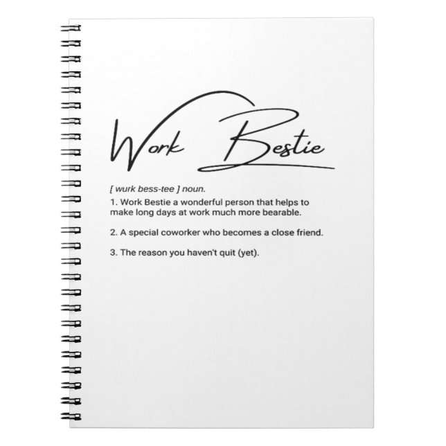 Work Bestie Funny Coworker & Colleague Classic Notebook (Front)
