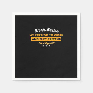 Work Bestie Funny Coworker Quote Classic Napkin
