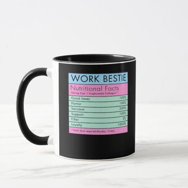 Work Bestie Nutritional Facts  Mug (Left)