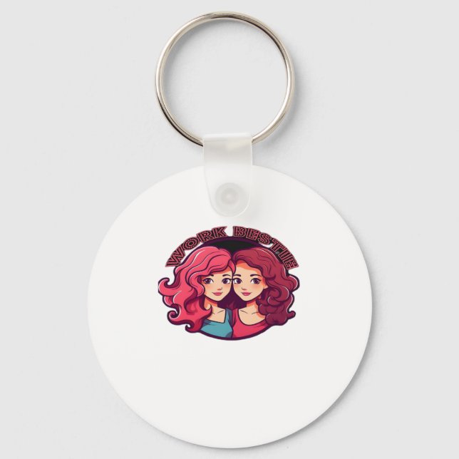 Work Bestie - Work Buddies - Matching Work Best Fr Key Ring (Front)