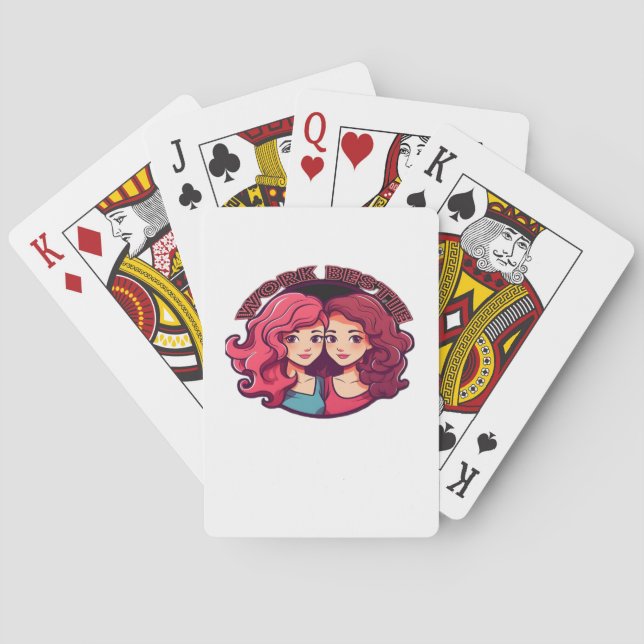 Work Bestie - Work Buddies - Matching Work Best Fr Playing Cards (Back)