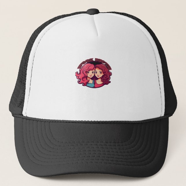 Work Bestie - Work Buddies - Matching Work Best Fr Trucker Hat (Front)
