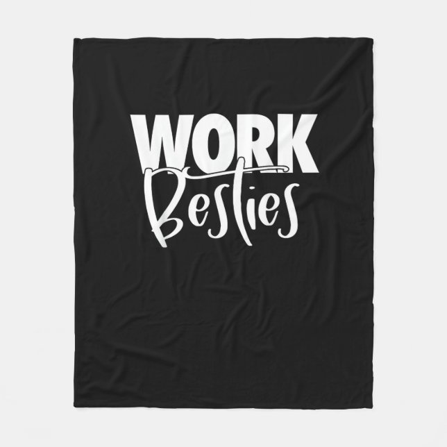 Work Buddies - Work Besties Fleece Blanket (Front)