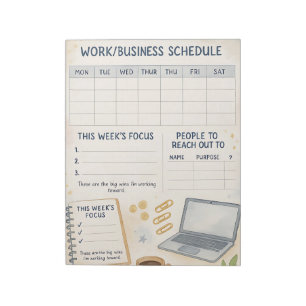 Work & Business Weekly Schedule Notepad