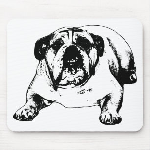 Work calm, bulldog focus mouse pad