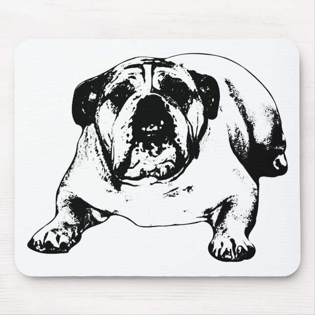 Work calm, bulldog focus mouse pad (Front)