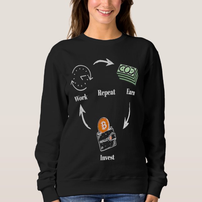 Work Earn Invest Repeat Bitcoin Sweatshirt (Front)