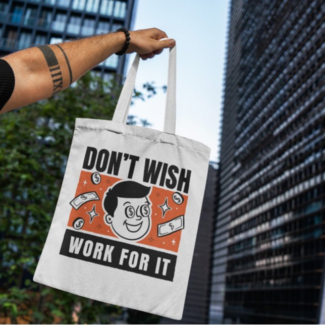 Work For It Retro Cartoon Tote Bag (Creator Uploaded)