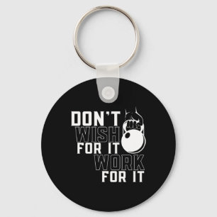 Work For It Weightlifting Workout Gym Fitness Trai Key Ring