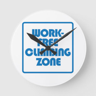 Work Free Climbing Zone Round Clock