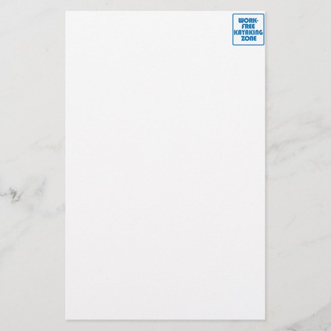 Work Free Kayaking Zone Stationery (Front)