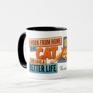 Work From Home Cat Mug - The Struggle Is Real