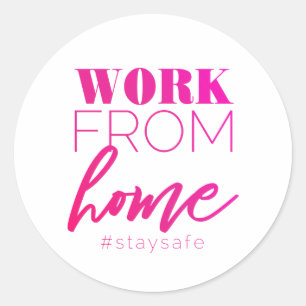 Work from Home Classic Round Sticker