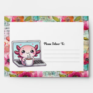 Work From Home Coffee Break Axolotl Mail R Envelope