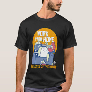 Work From Home Employee Of The Month Cat Funny T-Shirt