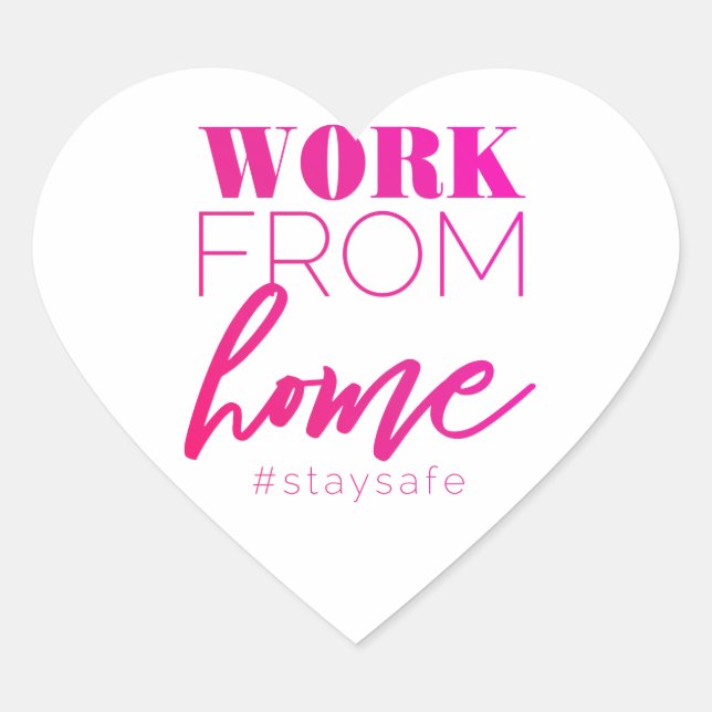 Work from Home Heart Sticker (Front)
