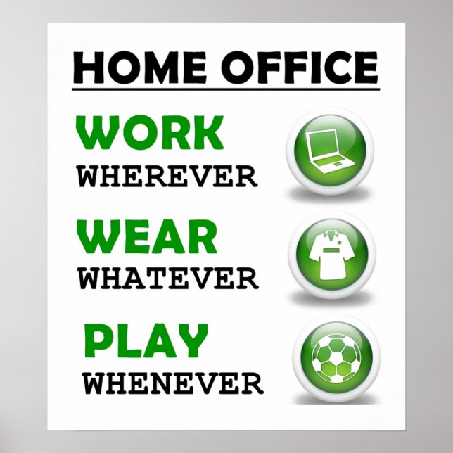 Work From Home Office Funny Poster (Front)