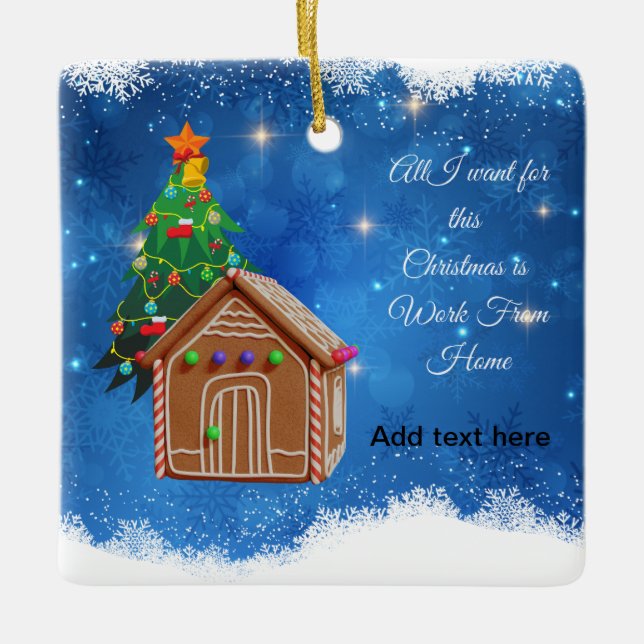 Work from home request Christmas ornament  (Front)