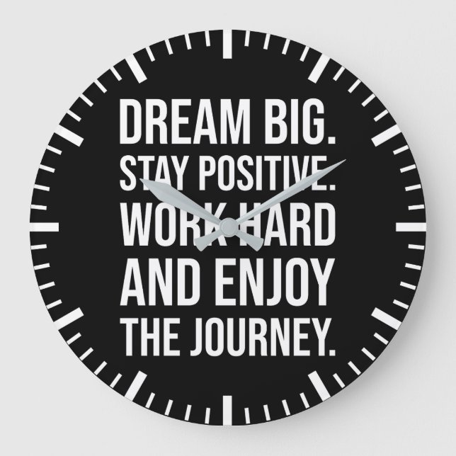 Work Hard And Enjoy The Journey - Gym, Hustle Large Clock (Front)