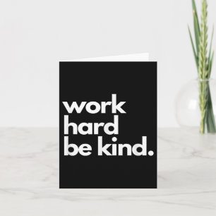 Work Hard Be Kind Insrational Motivational Workout Card