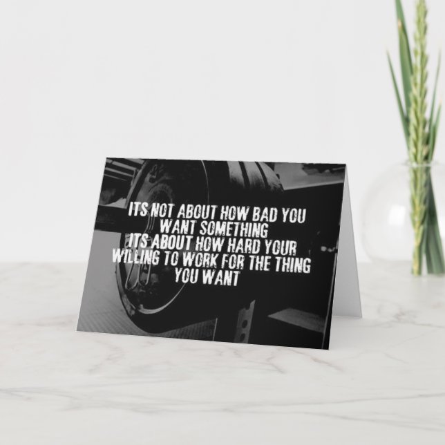 WORK HARD - Bodybuilding Workout Motivational Card (Front)