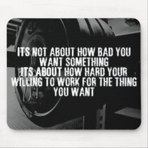 WORK HARD - Bodybuilding Workout Motivational Mouse Pad