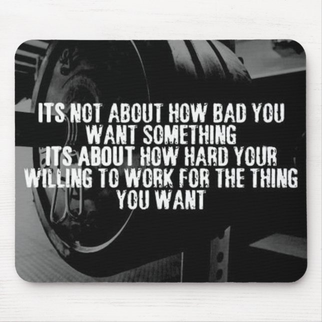 WORK HARD - Bodybuilding Workout Motivational Mouse Pad (Front)