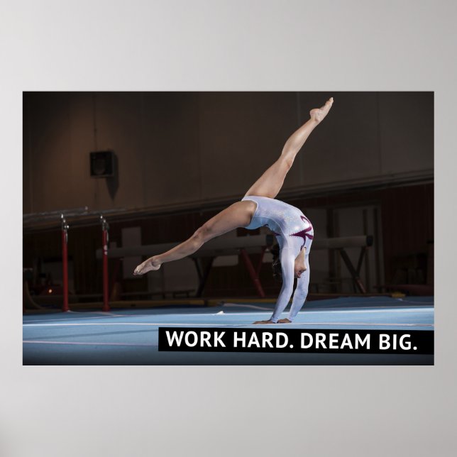 Work Hard, Dream Big - Motivational Poster (Front)