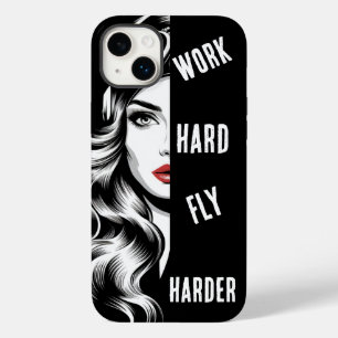 WORK hard, Fly Harder, Pilot,Comic Case-Mate iPhone 14 Plus Case