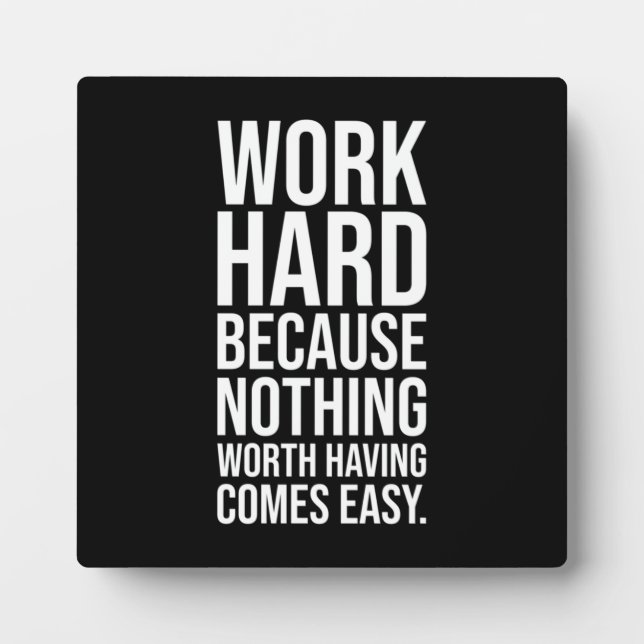 Work Hard - Gym, Hustle, Success, Motivational Plaque (Front)
