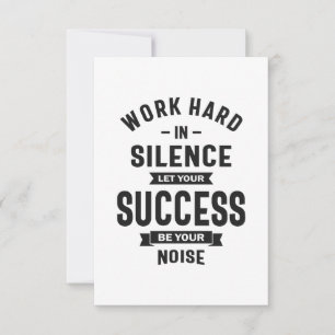 Work Hard In Silence - Let Success Make The Noise RSVP Card