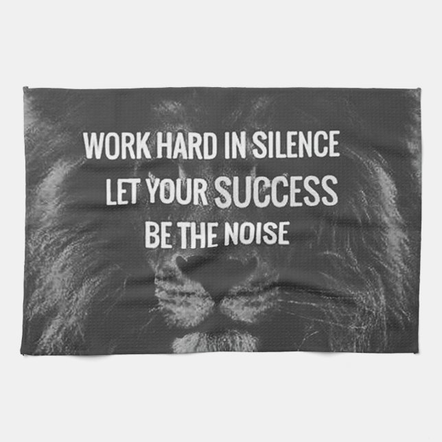 Work Hard In Silence - Motivational Tea Towel (Horizontal)