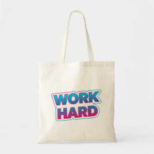 Work Hard Motivational Typography Quote Tote Bag
