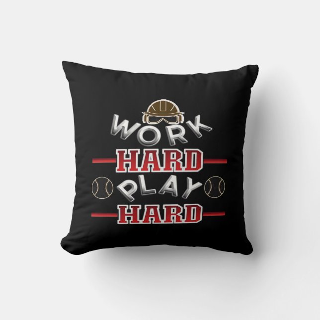 Work Hard Play Hard Classic Cushion (Front)