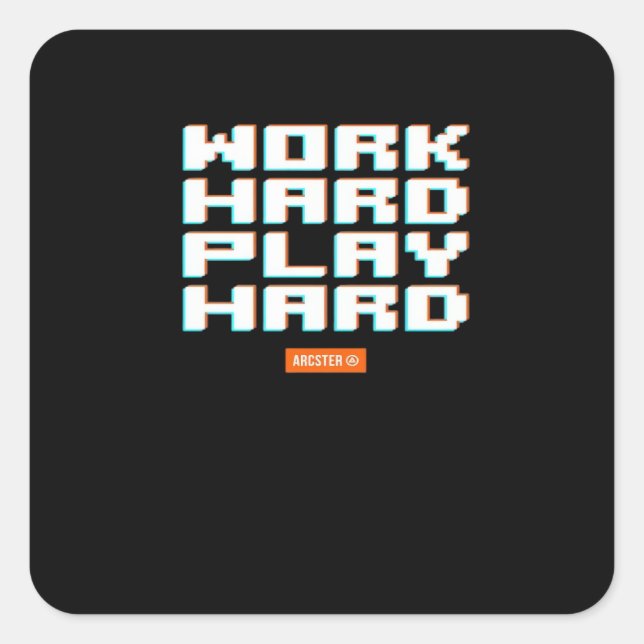 Work Hard Play Hard Classic Sloth Square Sticker (Front)