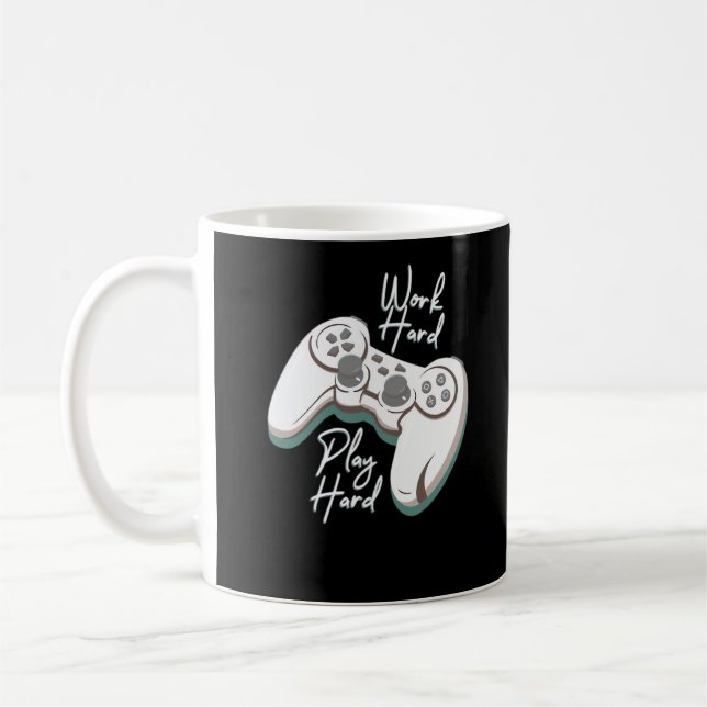 Work Hard Play Hard Essential Funny Coffee Mug (Left)