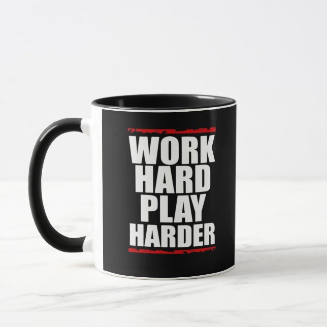 Work Hard Play Hard Essential Funny Mug (Left)