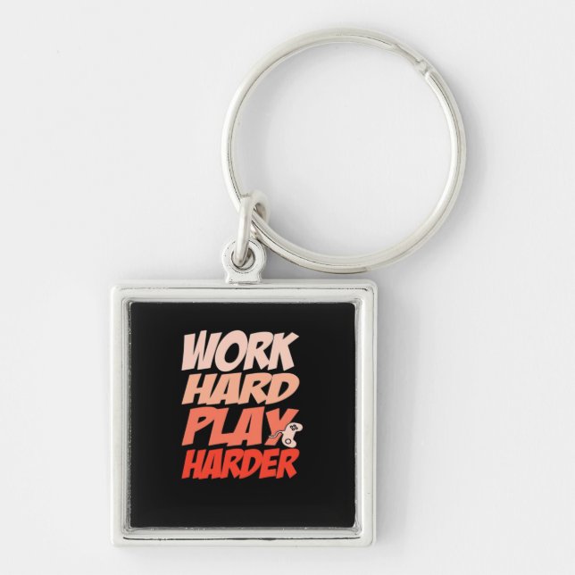 Work Hard Play Hard Essential - Labour Day Key Ring (Front)