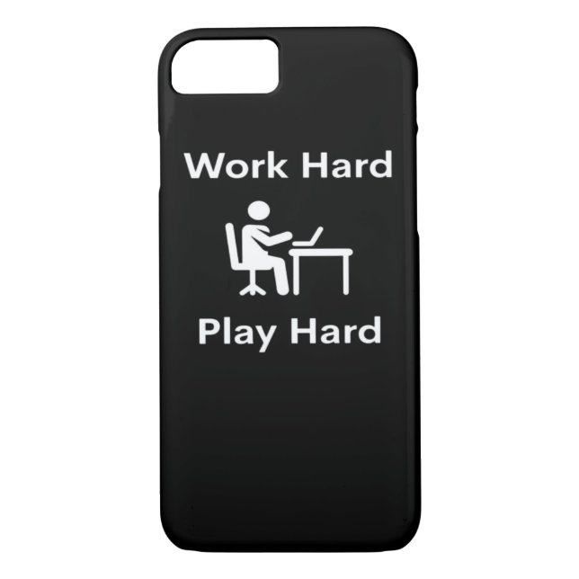 Work Hard Play Hard Laptop Case-Mate iPhone Case (Back)