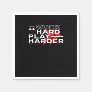 Work Hard Play Hard Motivational Gaming Hustling C Napkin