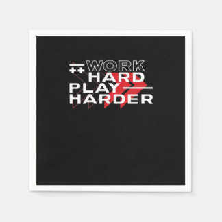 Work Hard Play Hard Motivational Gaming Hustling C Napkin
