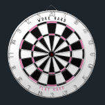 "WORK HARD PLAY HARD" Office Game Room Black/Pink Dartboard<br><div class="desc">Want to attract your employees to go into the office? Let them work hard and play hard at the office! Improve your office game room with this dartboard featuring your company's brand colours and the text "WORK HARD" on the top and "PLAY HARD" on the bottom. Encourage your employees to...</div>