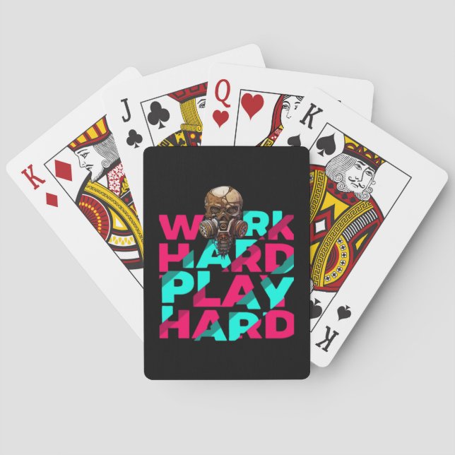 Work Hard Play Hard Skull Motivation Essential Playing Cards (Back)