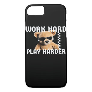 Work Hard Play Hard- Teddy Bear Classic iPhone 8/7 Case