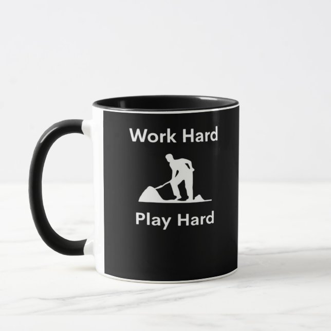Work Hard Play Hard Worker - White Classic Mug (Left)
