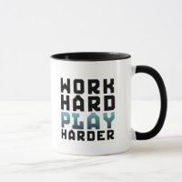 Work Hard Play Harder Gamers Geek Mug