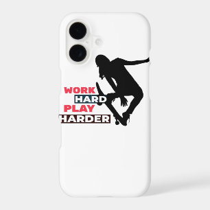 Work Hard Play So Hard Female Skateboarder Classic