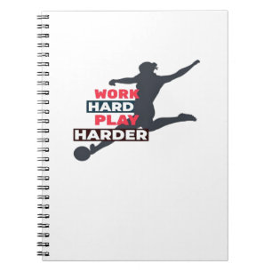 Work Hard Play So Hard Female Soccer Player Classi Notebook