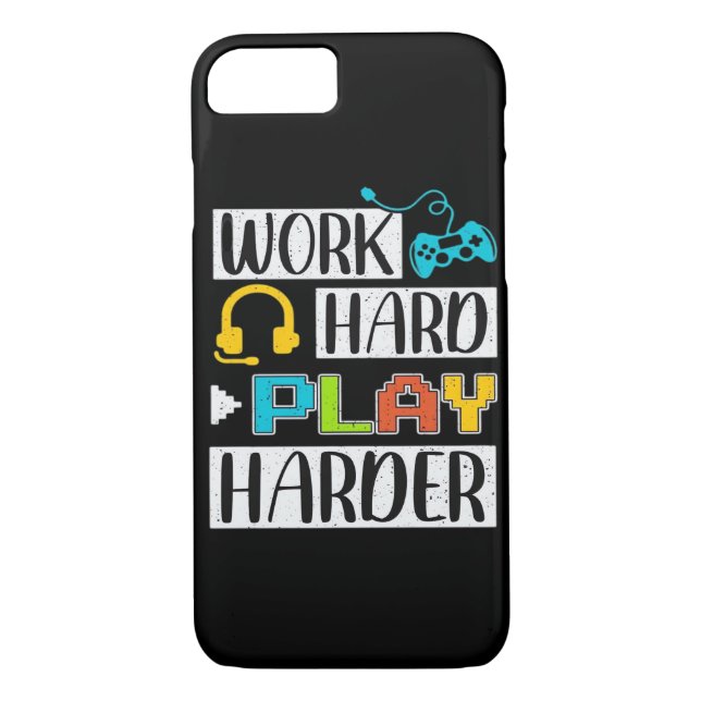 Work Hard Play So Hard Funny and Trending Quote Case-Mate iPhone Case (Back)