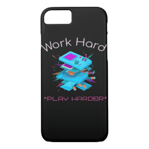 Work Hard Play So Hard Funny Quote iPhone 8/7 Case